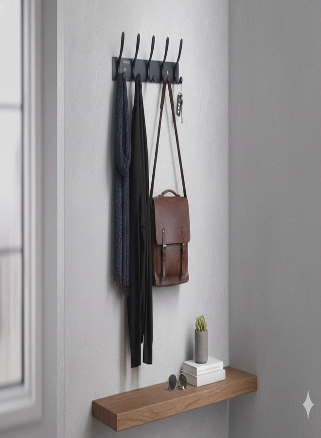 JAGGER خطافات جدارية من الفولاذ المقاوم للصدأ من JAGGER JAG334 لتعليق الملابس/المناشف/خطافات الأبواب/قضيب الخطاف/خطافات الحمام [عبوة من قطعتين] (أسود، خطاف 6 دبابيس) - Image 4